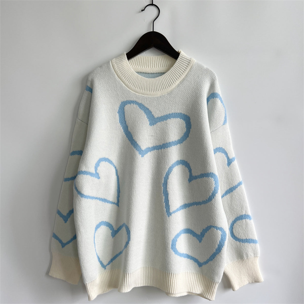 Women's Heart Pattern Long Sleeve Sweater