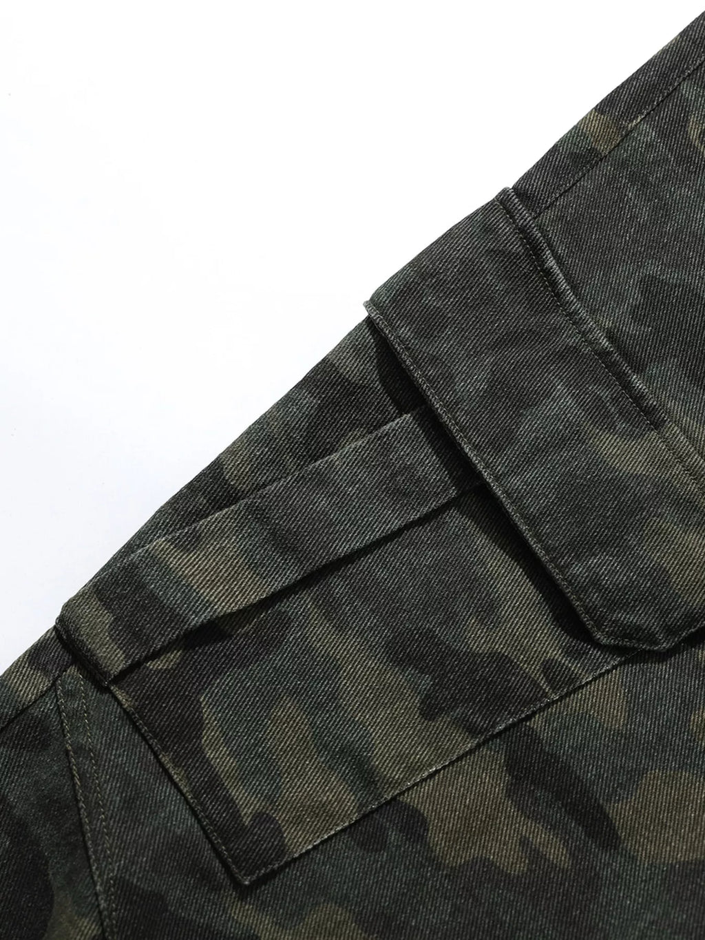 Men's Green Camouflage Men's Camouflage Cargo Capris - Green Camouflage