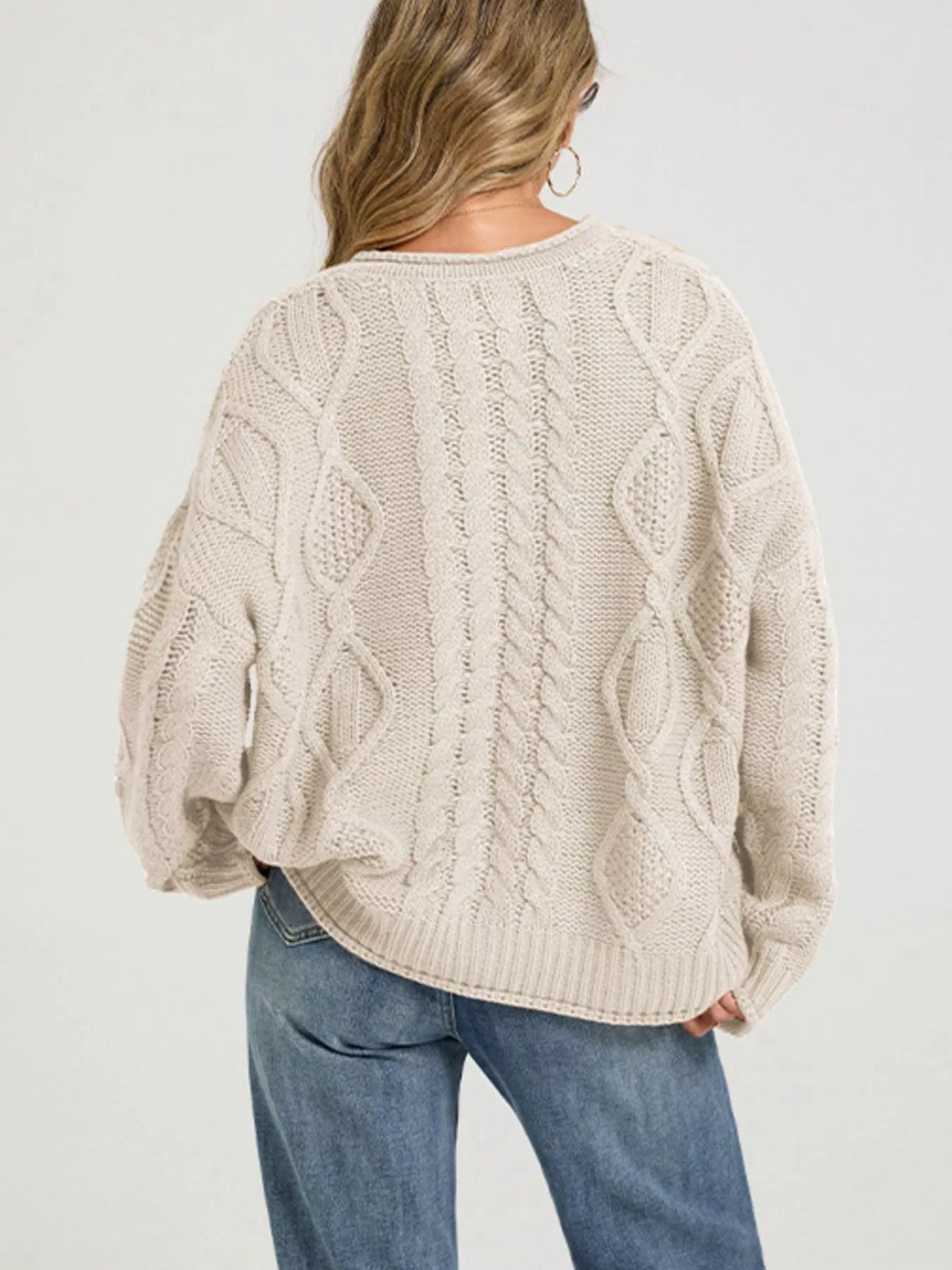 Women's Cable-Knit Button-Down Cardigan