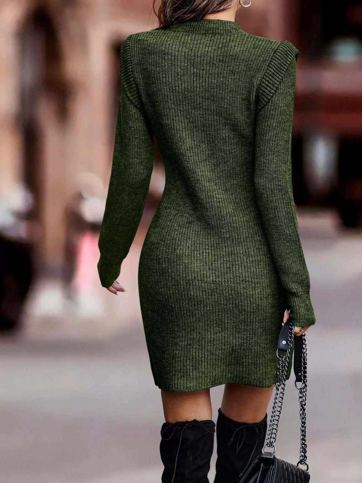 Women's Ribbed Knit Bodycon Sweater Dress