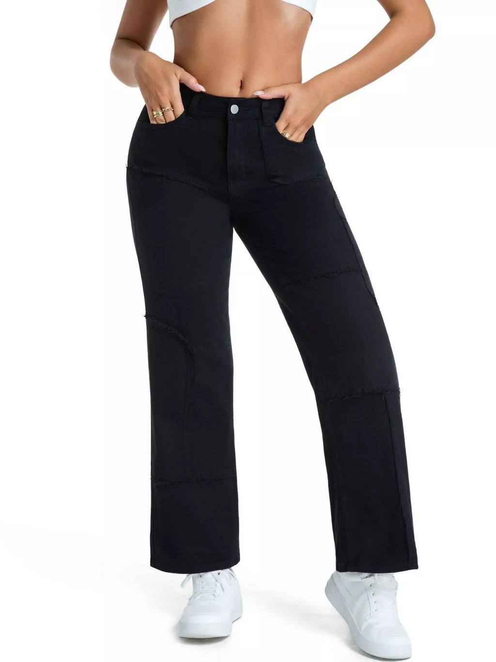 Frayed Edge Straight Leg Jeans