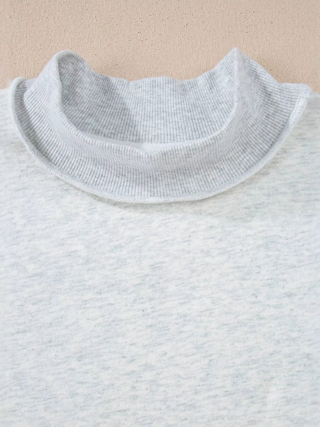 Women's Mock Neck Exposed Seam Long Sleeve Sweatshirt