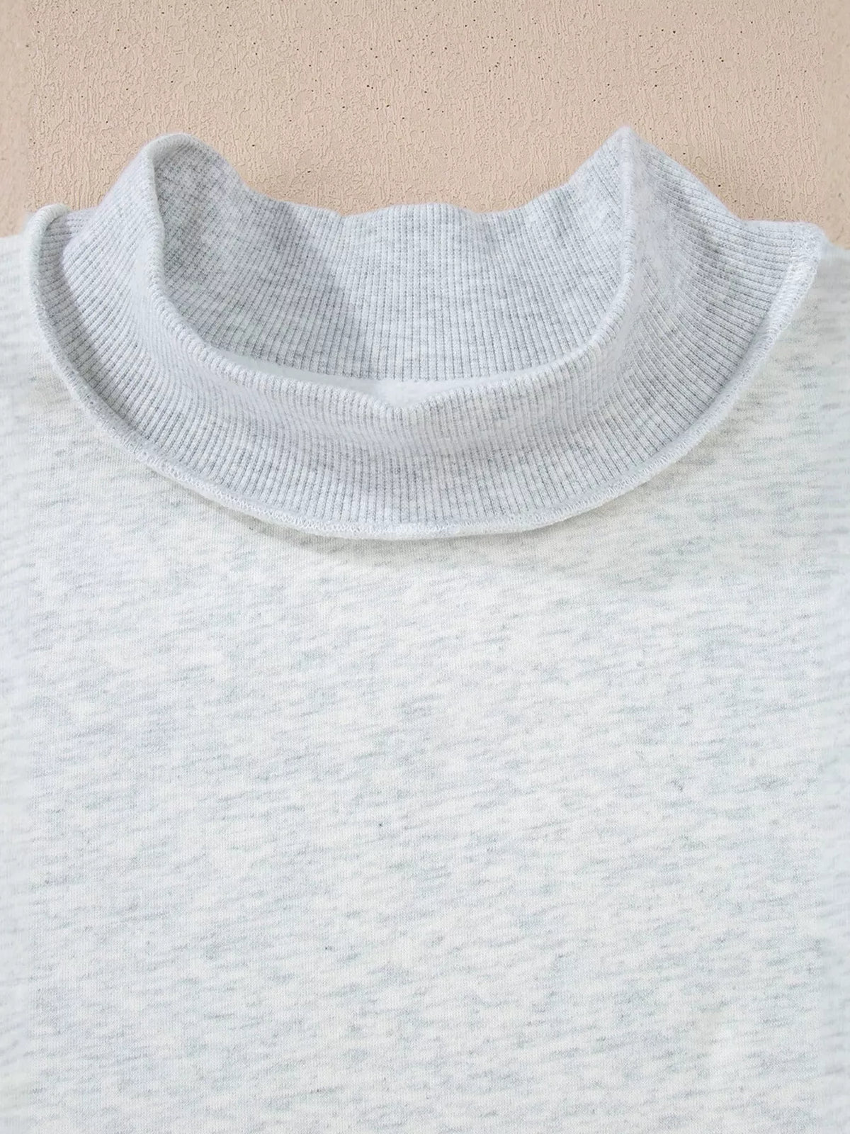 Women's Mock Neck Exposed Seam Long Sleeve Sweatshirt