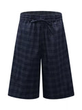 Men's Black Forest Men's Plaid Wide-Leg Drawstring Shorts - Black Forest