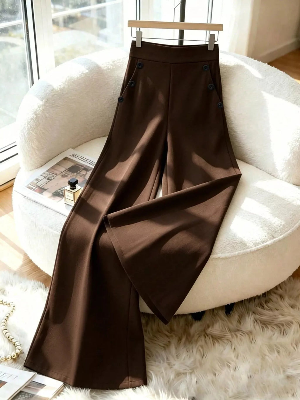 Women's High-Waisted Wide-Leg Pants