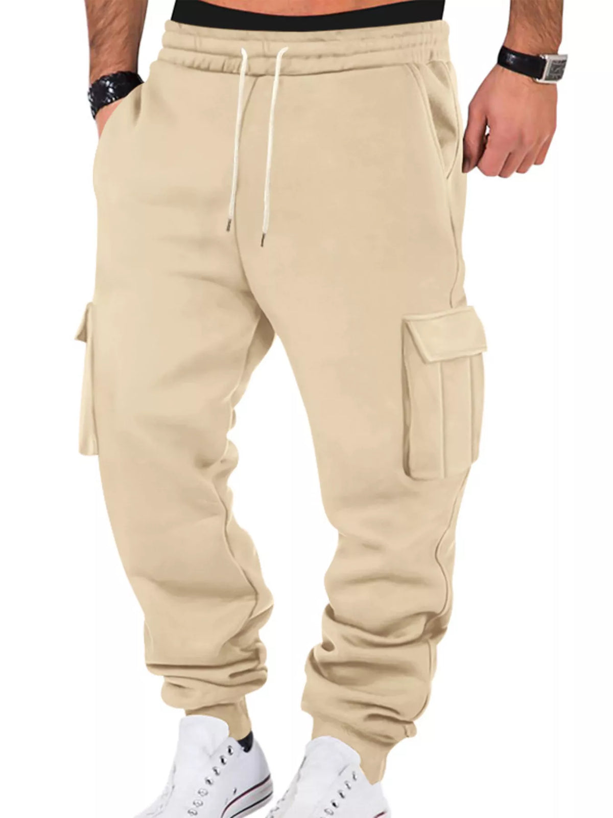 Men's Full Size Casual Joggers with Multi-Pocket Plus Size