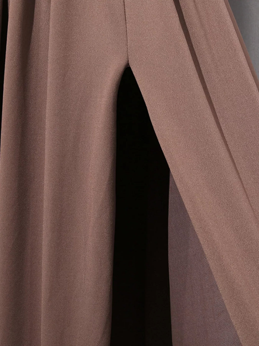 Women's Brown Ruched Long-Sleeve Maxi Dress with Cutout Detail - Brown