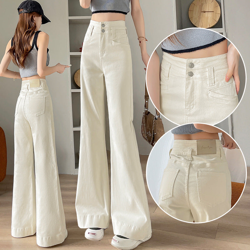Flared Floor-length Wide-leg Denim Pants