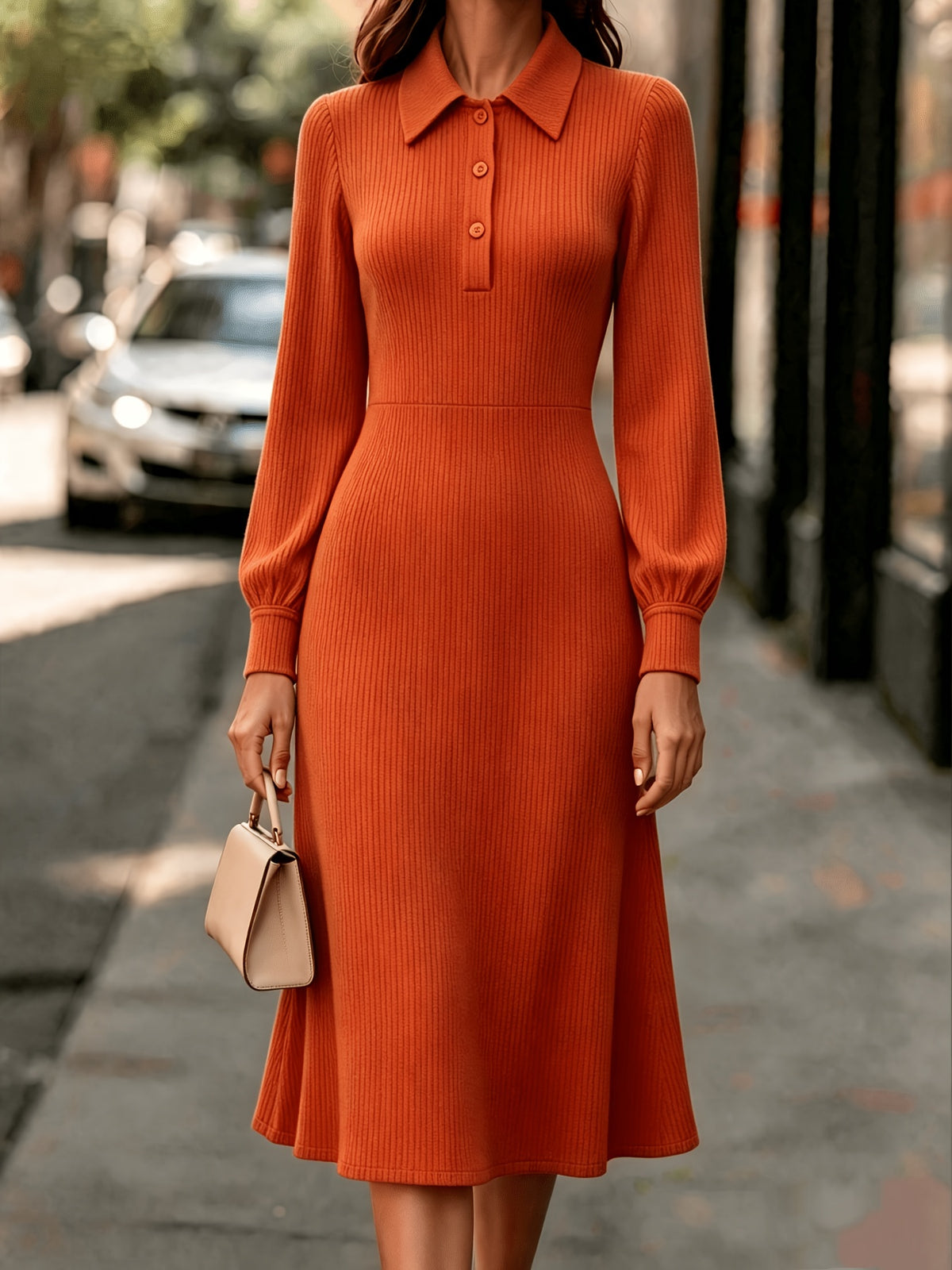 Womens Solid-color Casual Versatile Dress