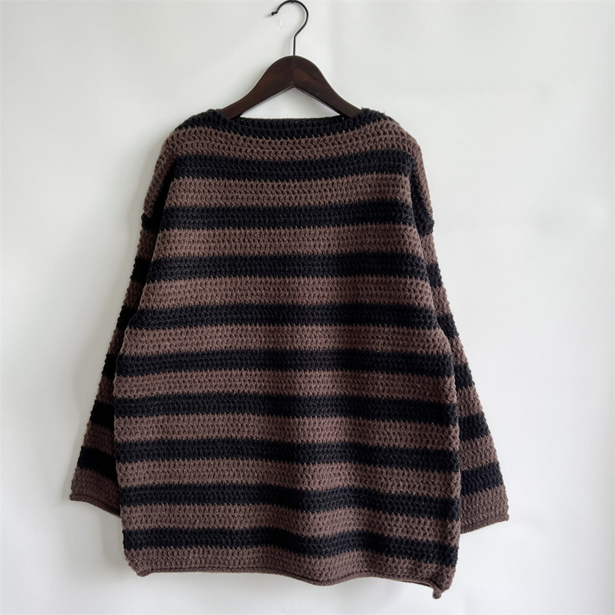 Women's Striped Round Neck Long Sleeve Sweater