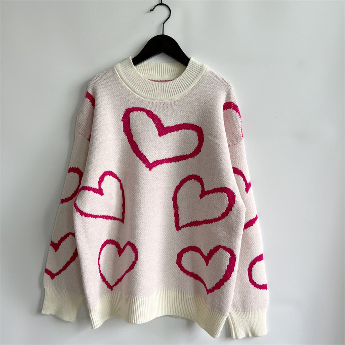 Women's Heart Pattern Long Sleeve Sweater