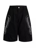 Men's Loose Fit Cargo Capris - Black