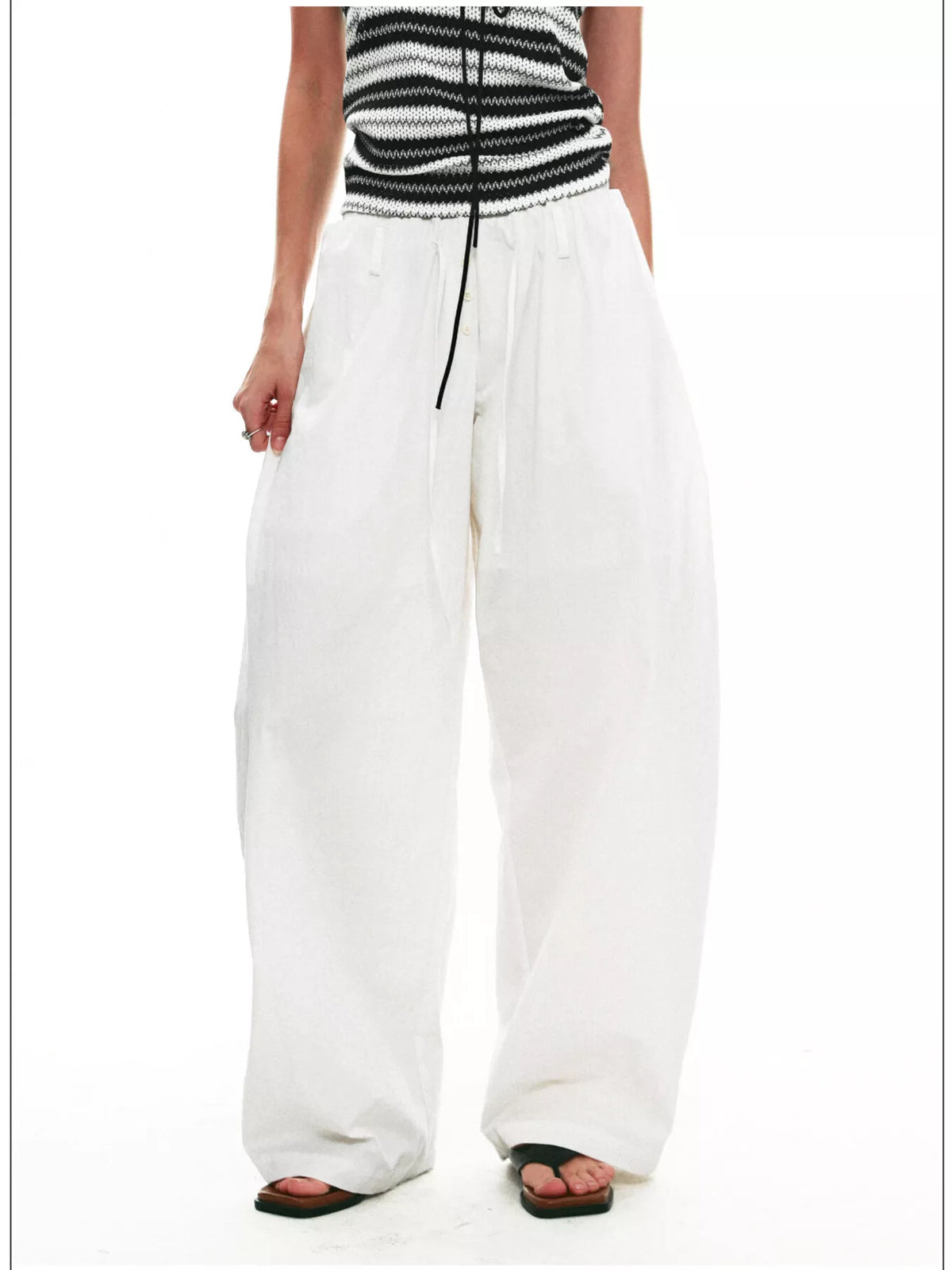 Women's Drawstring Wide-Leg Pants