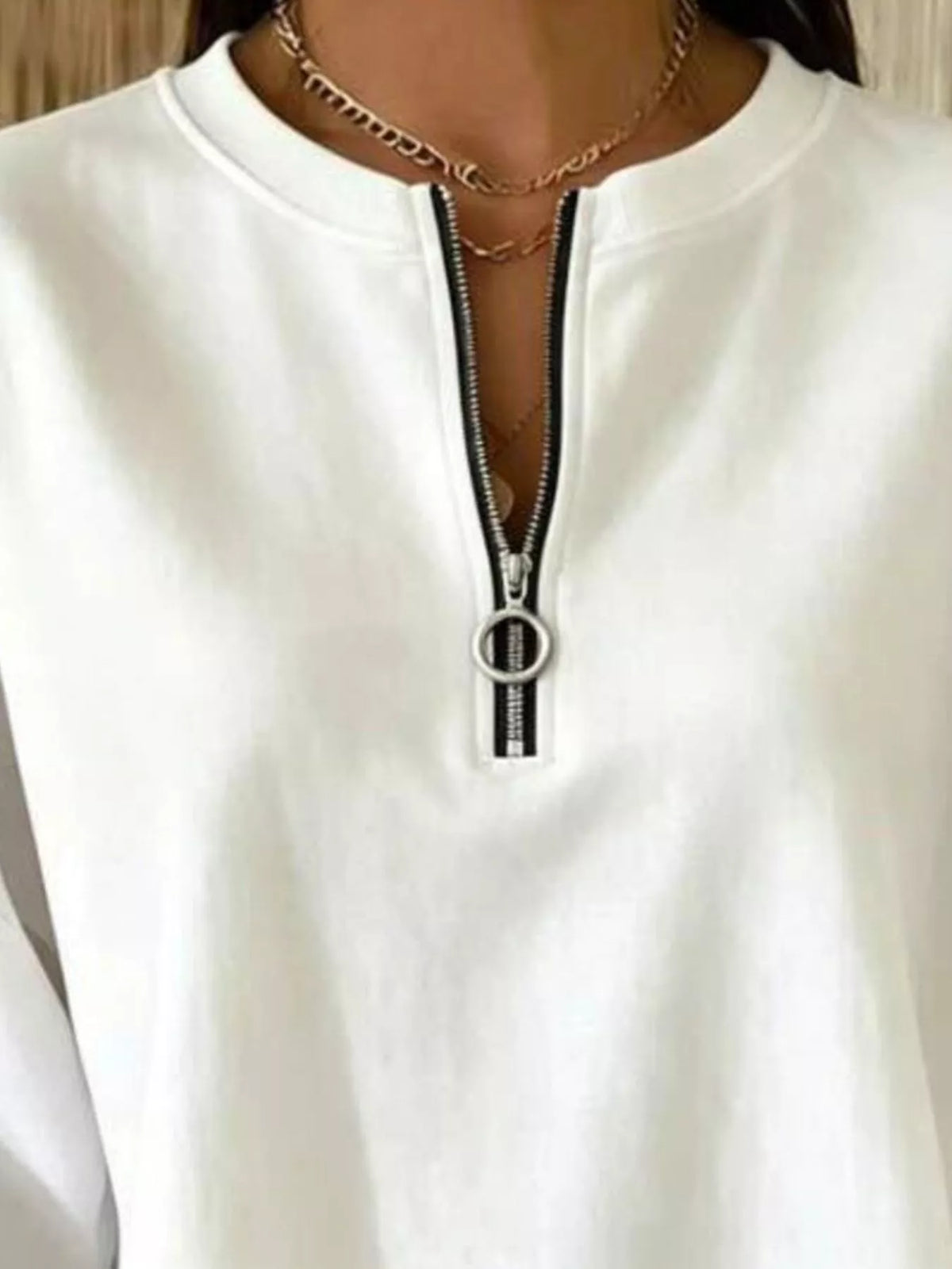 Women's Quarter-Zip Dropped Shoulder Sweatshirt