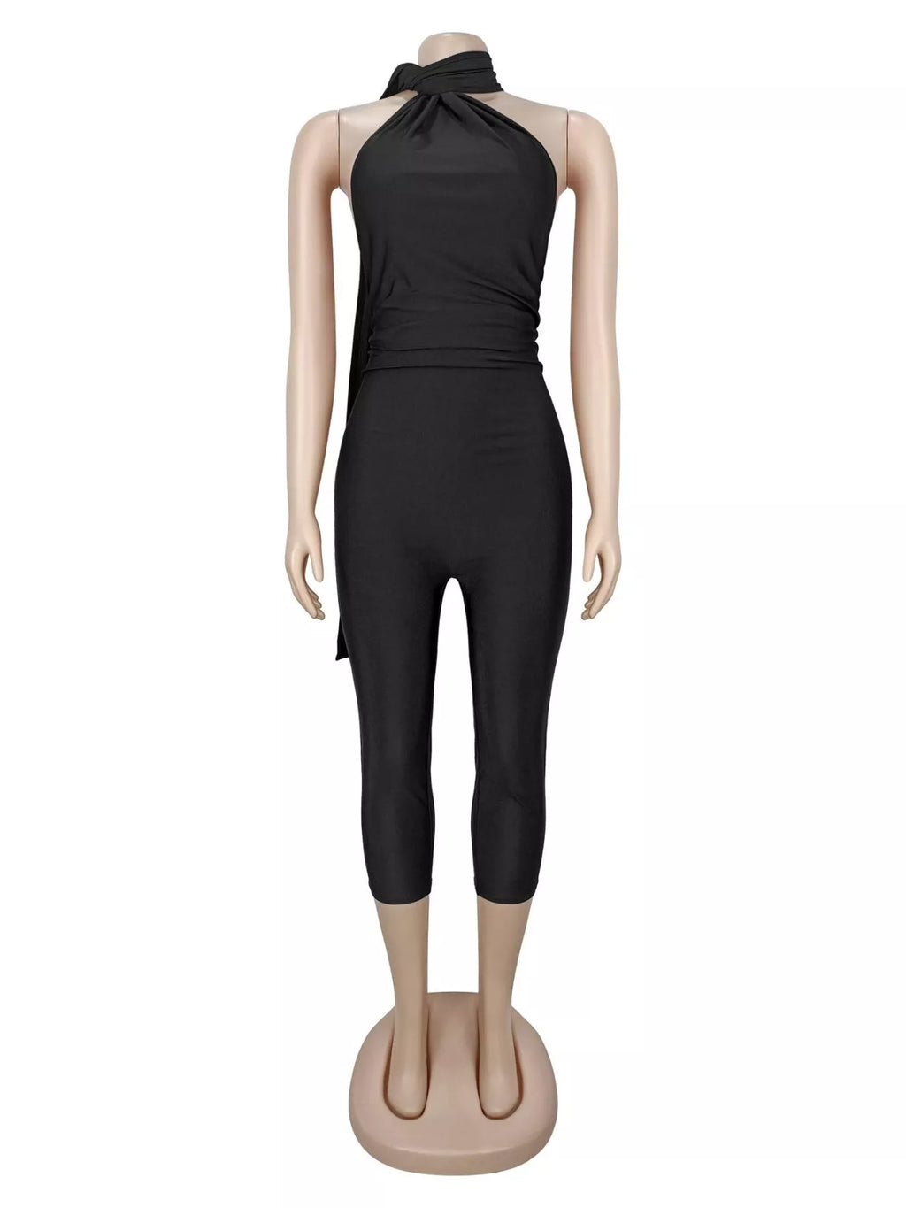 Women's Halter Neck Sleeveless Bodycon Jumpsuit