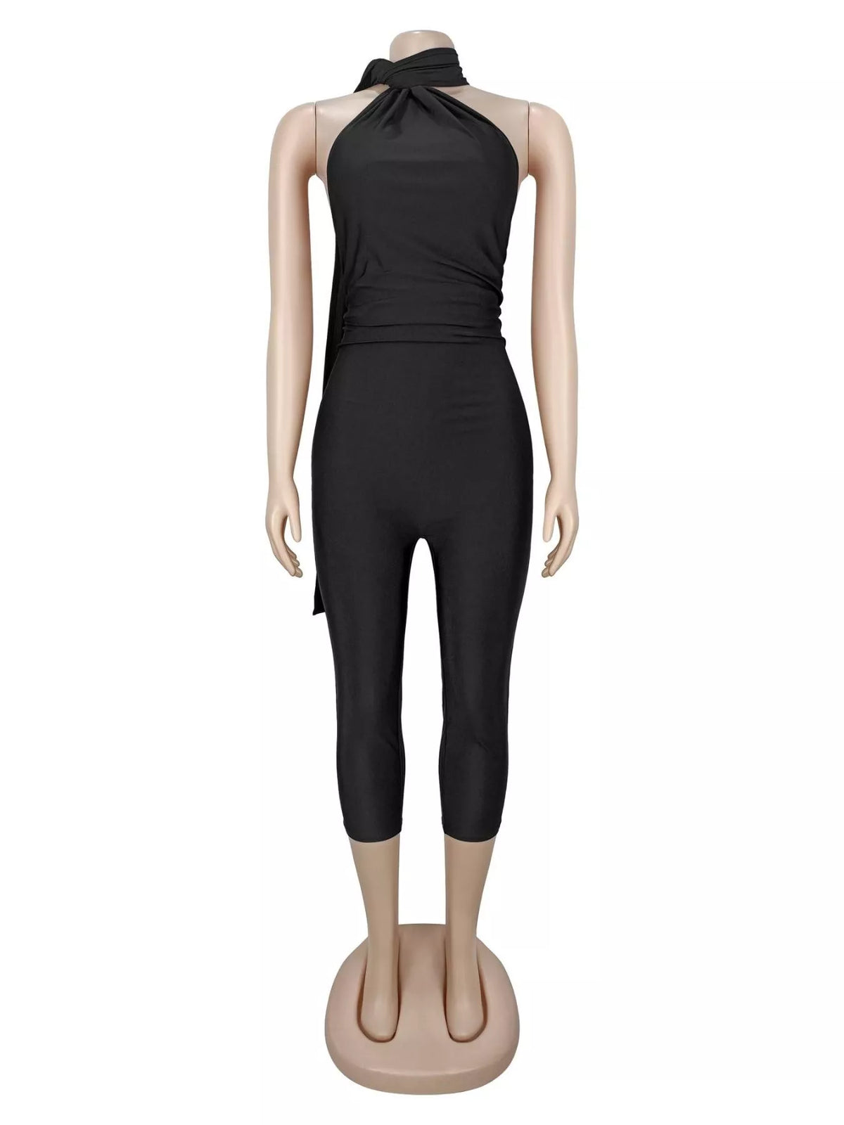 Women's Halter Neck Sleeveless Bodycon Jumpsuit
