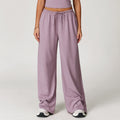 Women's Cross-border Sanding Pants Dipped Wide-leg Loose Casual Pants Women's Sports Fitness Elapsed Drawstring Pants 3058 - Aromatherapy purple