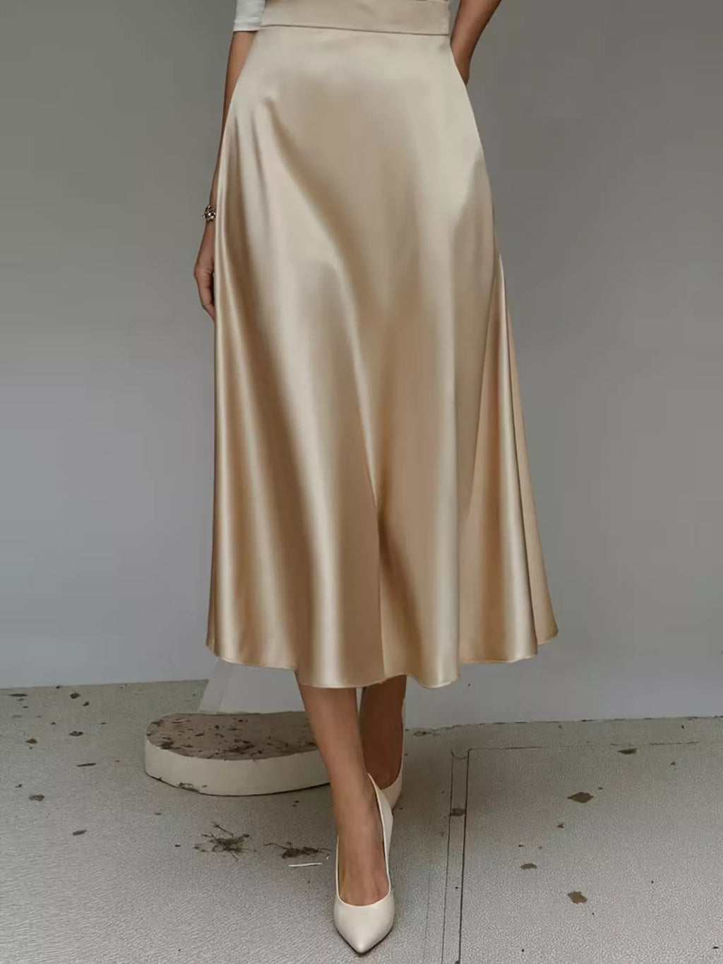 Women's Satin Midi Skirt