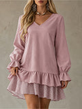 style V-neck Long-sleeved Dress