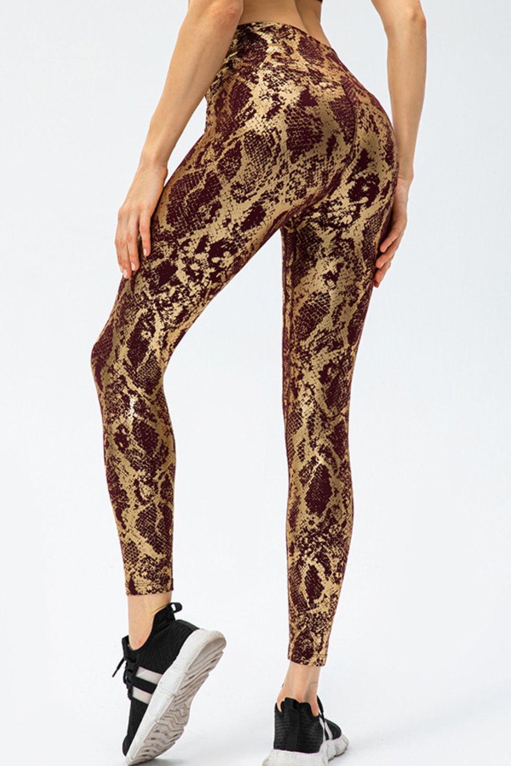 Women's Animal Print Slim Fit Wide Waistband Long Sports Pants