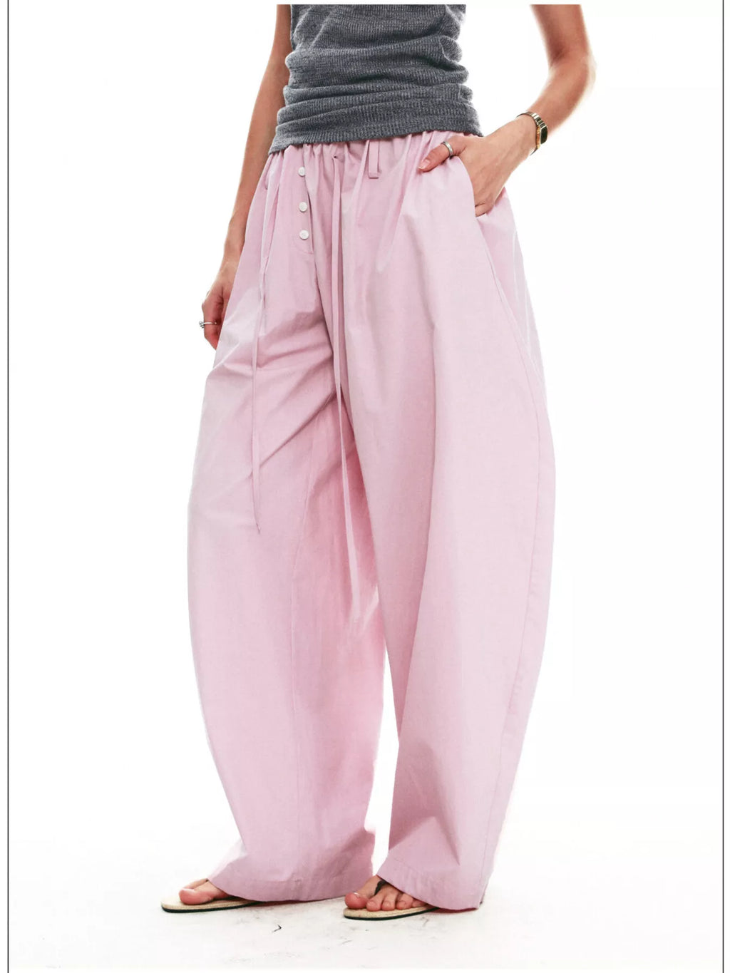 Women's Drawstring Wide-Leg Pants