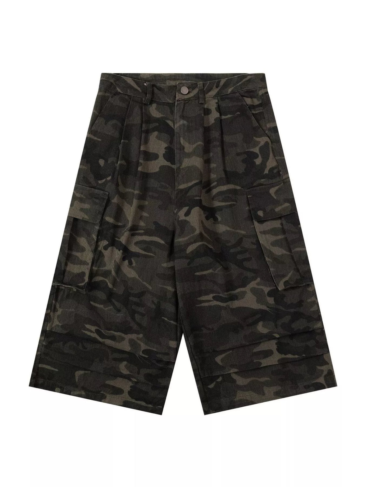 Men's Camouflage Color Men's Camouflage Wide-Leg Cargo Capris - Camouflage Color