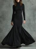 Women's European And American Autumn And Winter High-End New Fishtail Dress - Black