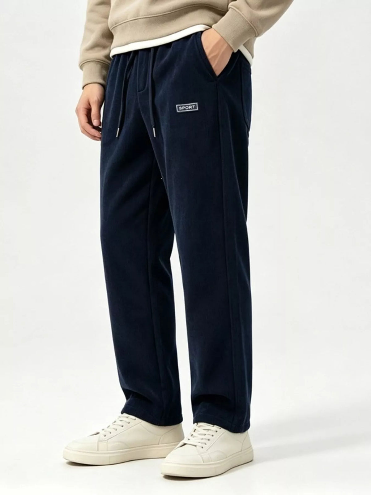 Men's Plus Size Casual Drawstring Wide Leg Pants