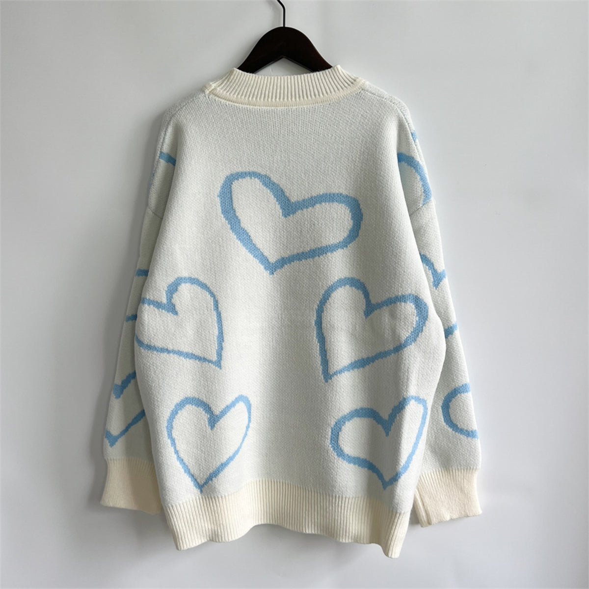 Women's Heart Pattern Long Sleeve Sweater