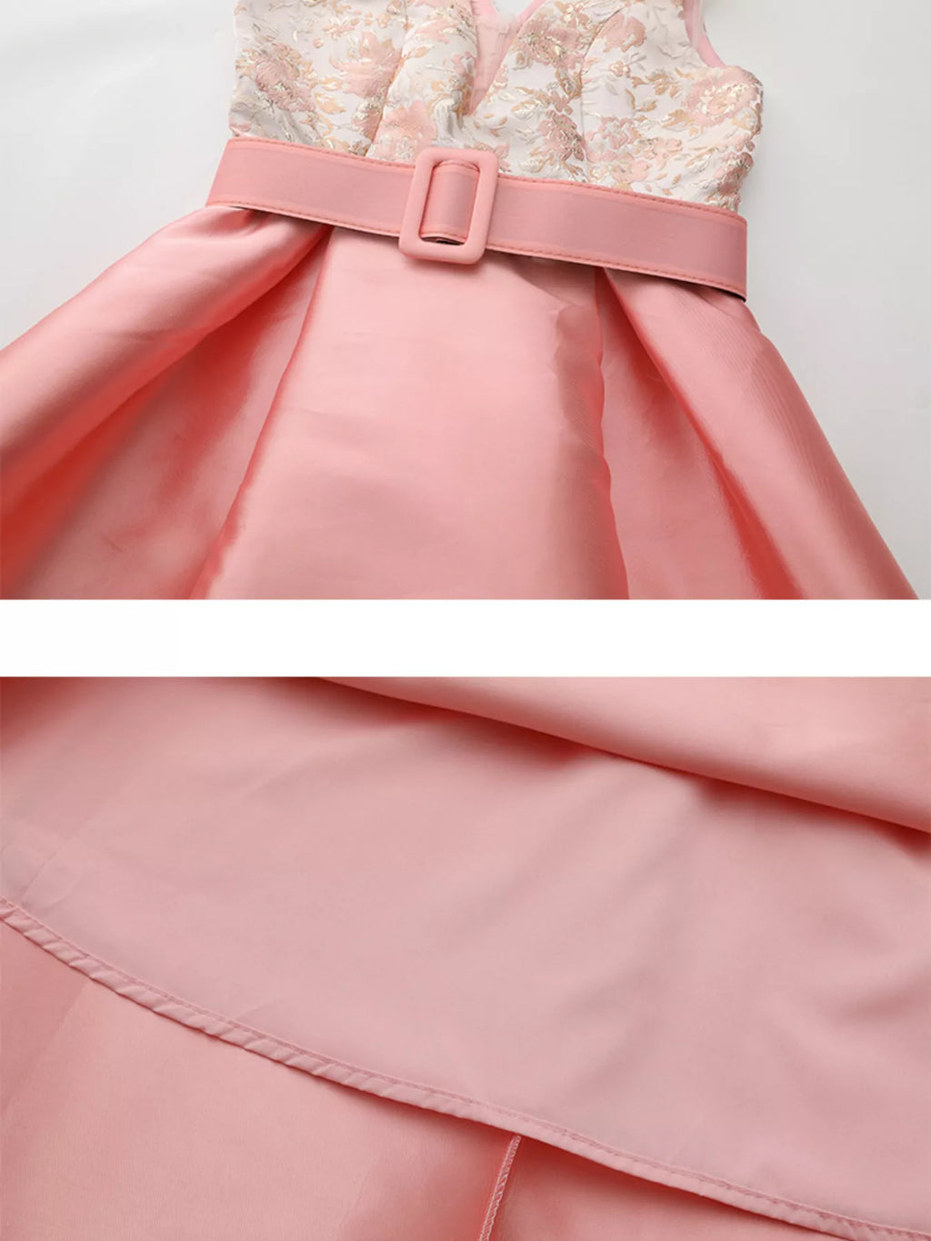 Women's Floral Sleeveless Belted Midi Dress