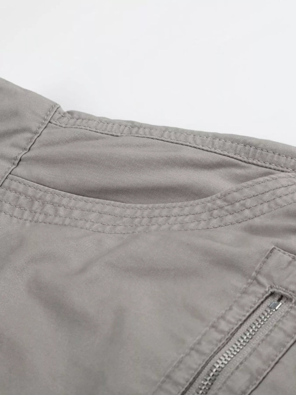 Men's Grey Men's Cargo Shorts with Multiple Pockets - Grey