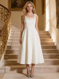 Women's White Floral Embellished Sleeveless Midi Dress - White