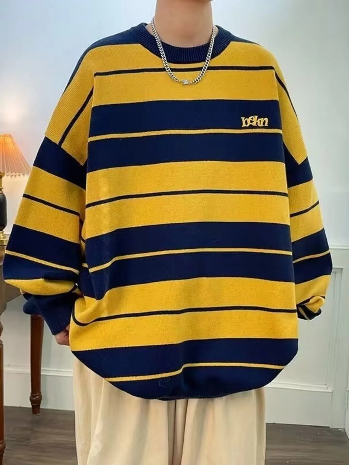 Men's Dropped Shoulder Long Sleeve Sweater