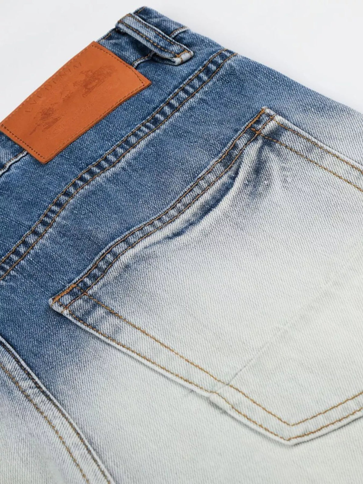 Men's Blue Men's Washed Wide-Leg Jeans, Plus Size - Blue