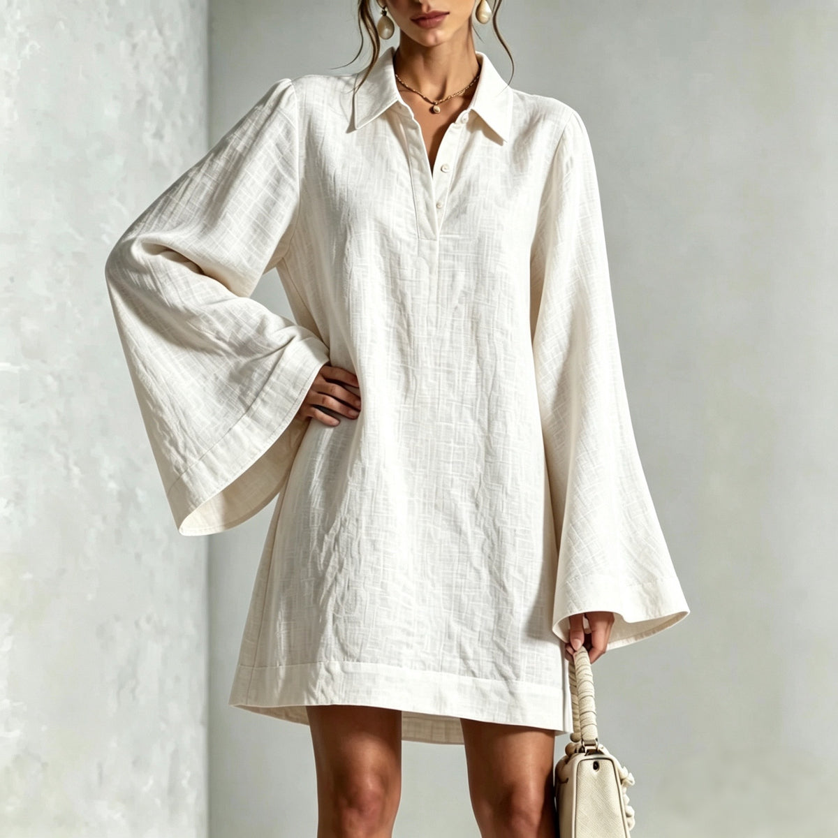 Autumn New Arrival Elegant Slimming Dress With A Lapel Collar For Women