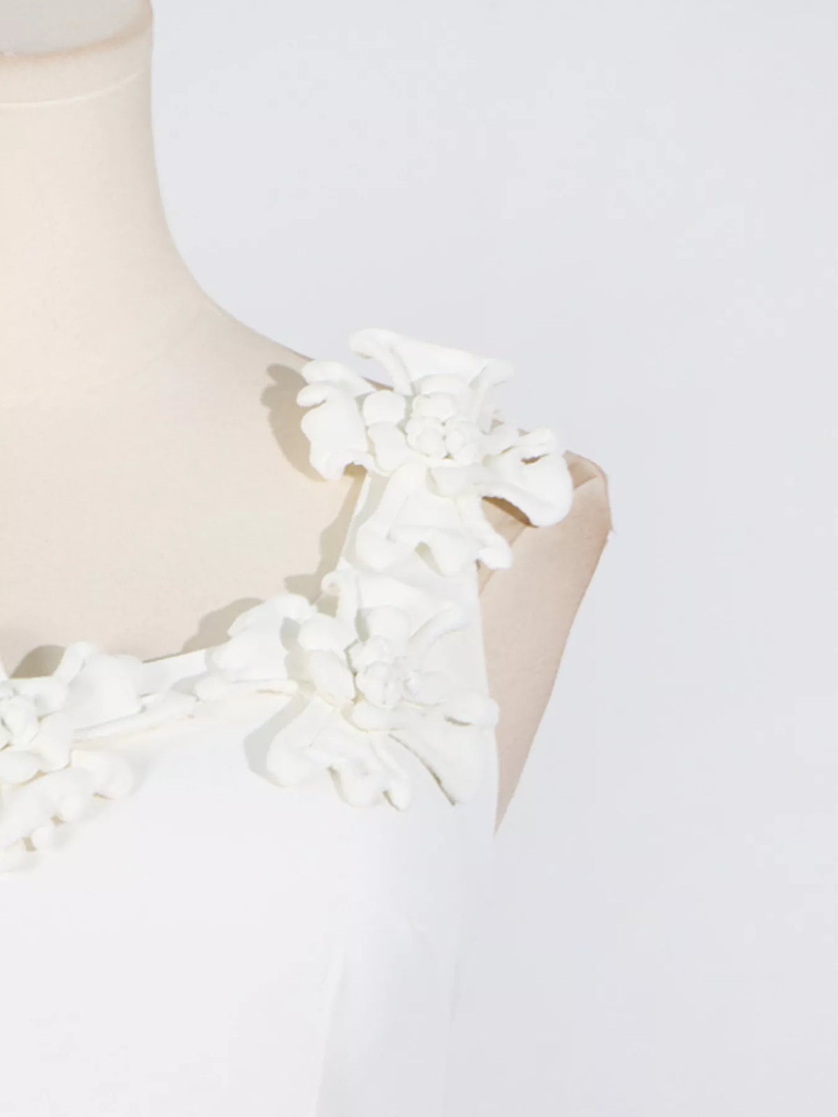 Women's White Floral Embellished Sleeveless Midi Dress - White