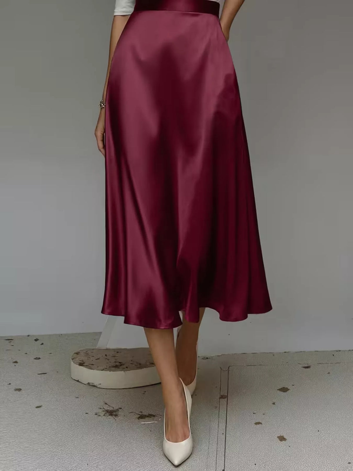 Women's Satin Midi Skirt