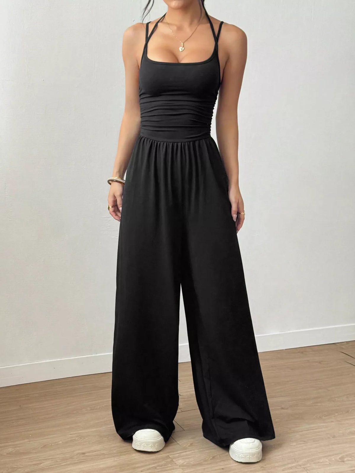 Women's Spaghetti Strap Wide Leg Jumpsuit