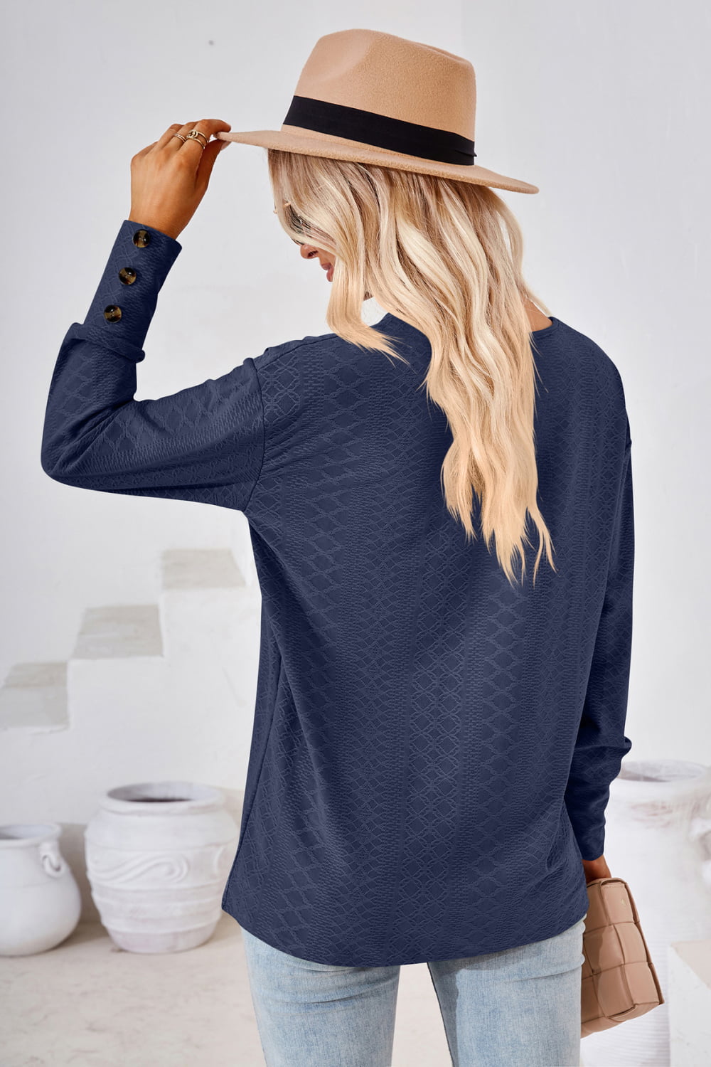 Women's V-Neck Long Sleeve Blouse