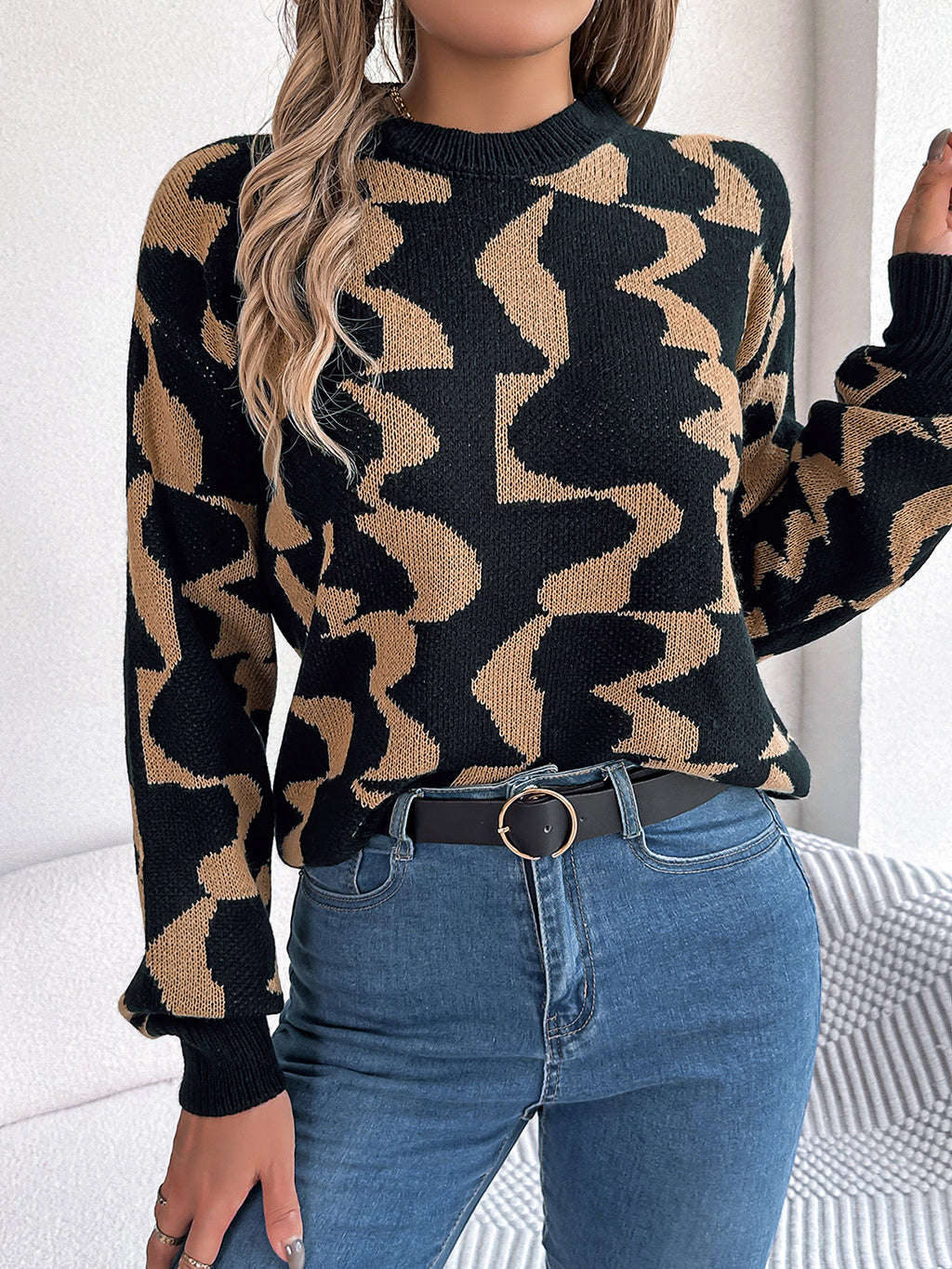 Women's Round Neck Long Sleeve Sweater