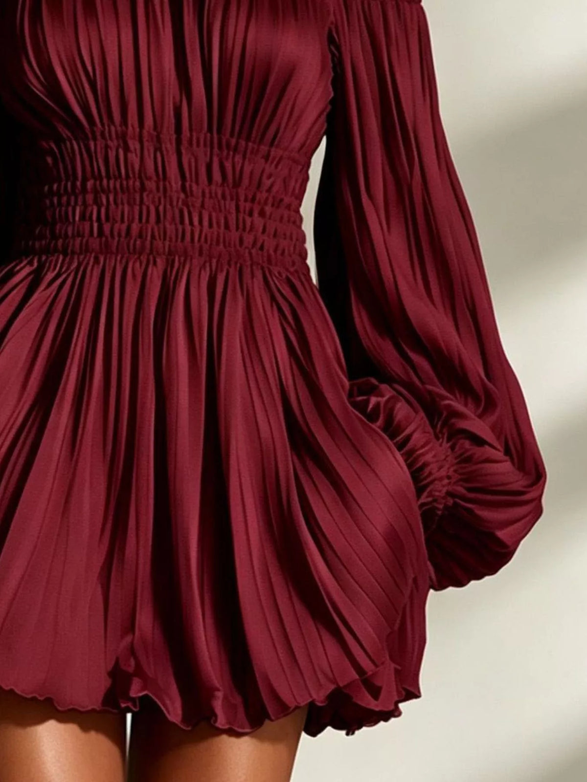 Women's Off-Shoulder Pleated Mini Dress
