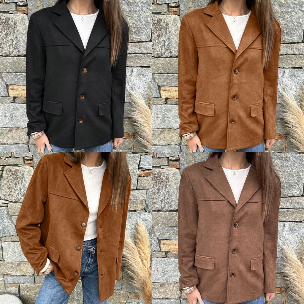 Vintage Brown Suede Jacket For Women