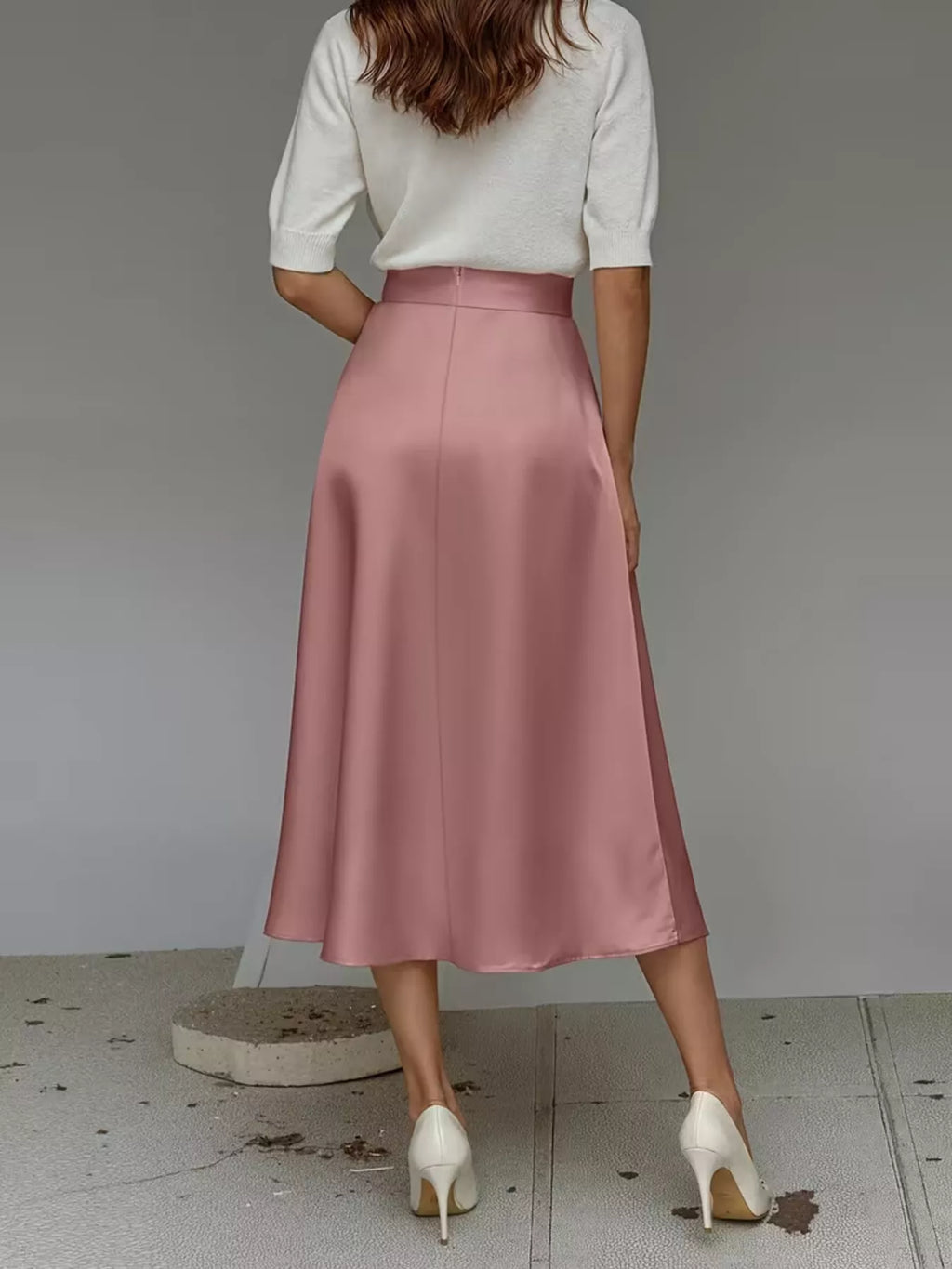 Women's Satin Midi Skirt