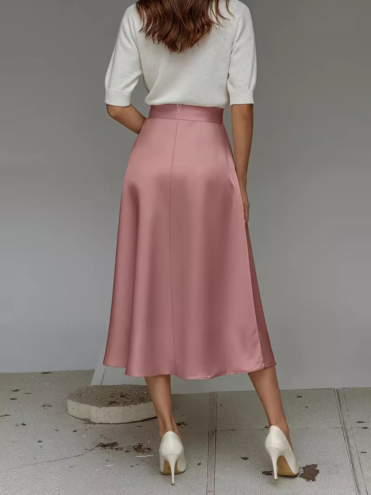 Women's Satin Midi Skirt