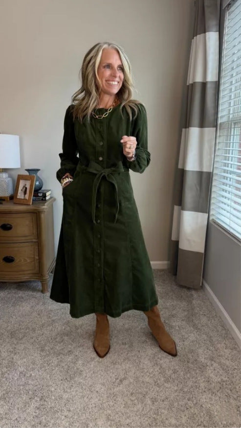 Fashionable Womens Loose-fit Casual Solid-color Dress