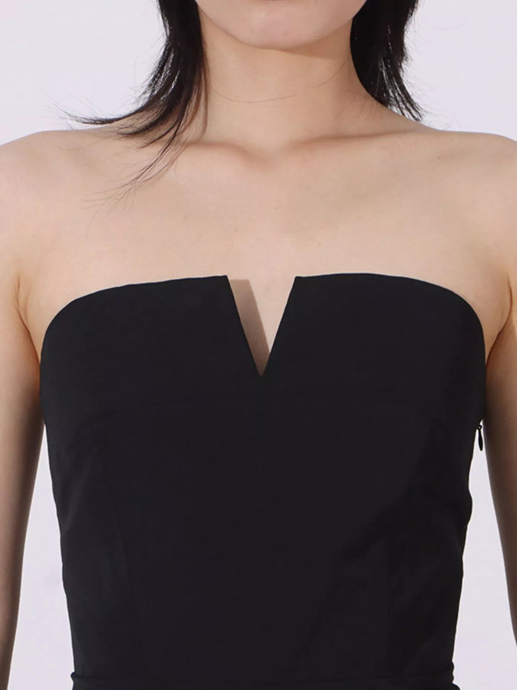 Women's Black Two Tone Tube Maxi Dress - Black