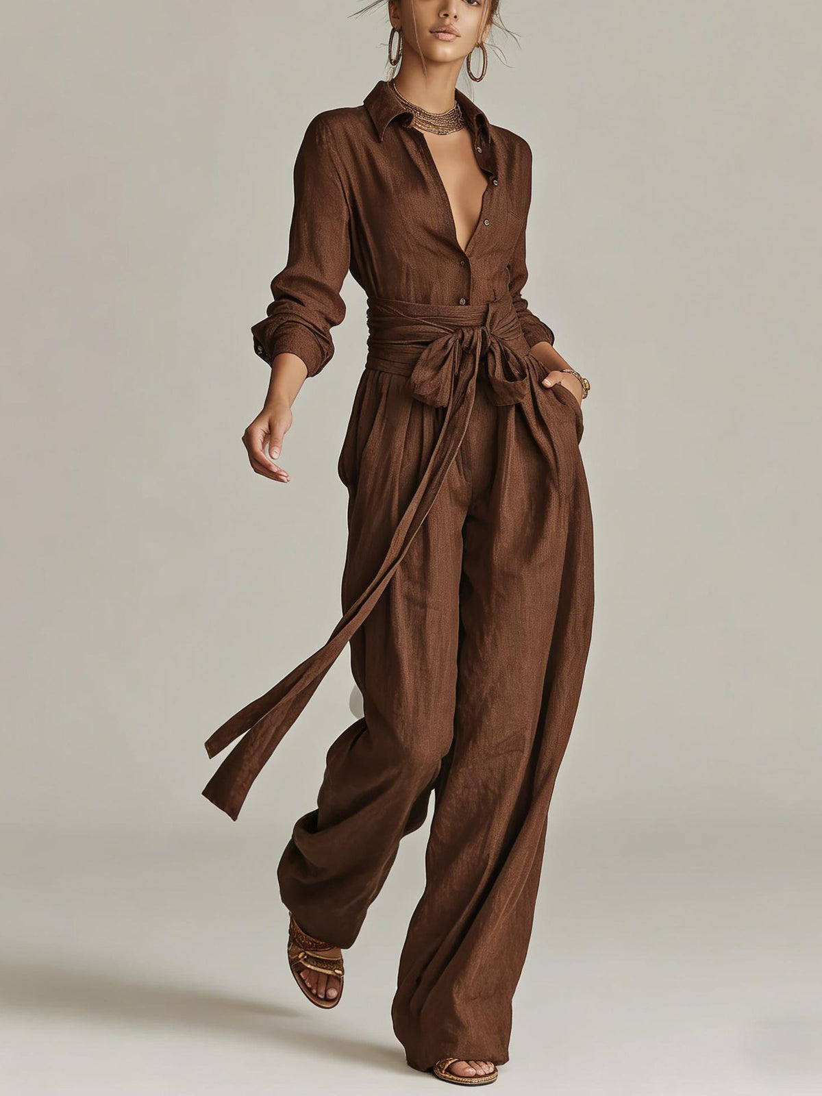 Women's 2026 Spring Summer Solid Color High Waist Short Sleeved Long Pants Fashion Casual Loose Trendy Casual Suit