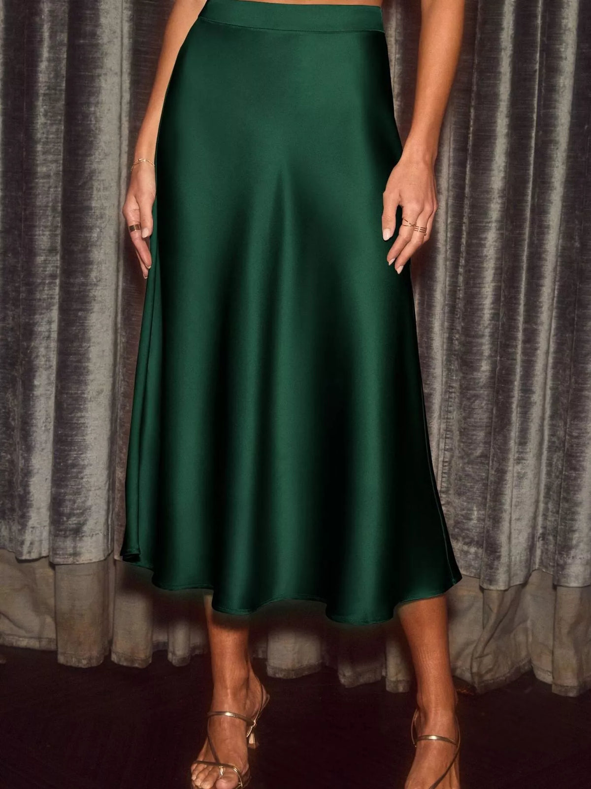 Women's Satin Midi Skirt