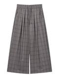Men's Gray Men's Plaid Wide-Leg Pants - Gray