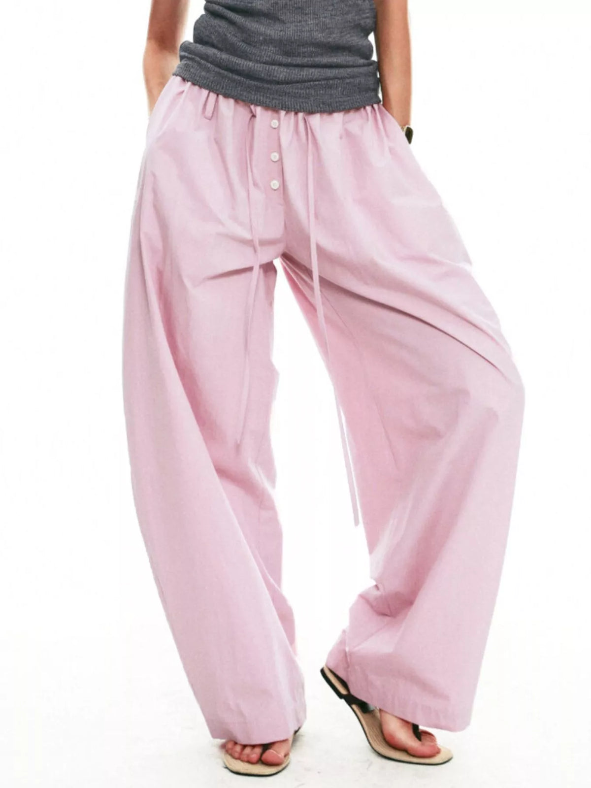 Women's Drawstring Wide-Leg Pants